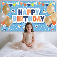 SAVITA Modrý pes pozadie kreslený narodeninový banner párty dekorácia pre deti chlapcov dievčatá fotorekvizita 6