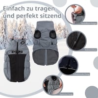Savlot Kutyakabát Téli Meleg Vízálló Kabát L Méret Kék Reflexcsíkkal 5