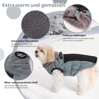 Savlot Kutyakabát Téli Meleg Vízálló Kabát L Méret Kék Reflexcsíkkal 4