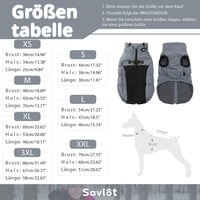 Savlot Kutyakabát Téli Meleg Vízálló Kabát L Méret Kék Reflexcsíkkal 3