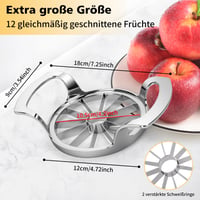 SAVORLIVING rezač jabuka s 12 oštrica, ekstra veliki nehrđajući čelični odstranjivač jezgre i rezač, oštre oštrice, napredni sustav zaštite oštrica, za jabuke do 10,5 cm 3