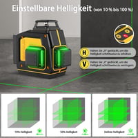 SAVSEC 12 vonalas zöld kereszt lézer önszintezéssel, 360° forgó, távirányítóval és állítható fényerővel 3