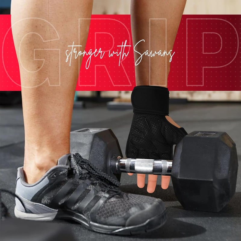 SAWANS Súlyemelő Kesztyű Fekete Neoprén Csuklótámasztékkal Férfi Női Edzőkesztyű Fitnesz Bodybuilding Húzódzkodás S Méret