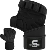 SAWANS Súlyemelő Kesztyű Fekete Neoprén Csuklótámasztékkal Férfi Női Edzőkesztyű Fitnesz Bodybuilding Húzódzkodás S Méret 1