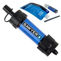 Filtru de apă și sistem de purificare Sawyer Mini PointOne pentru exterior - cu 3 pungi de hidratare de 1 L - Albastru 3