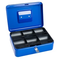 Casetă de bani Sax 25x18x9 cm, albastră, cu compartiment pentru monede - Cutie de valori pentru păstrarea numerarului 2