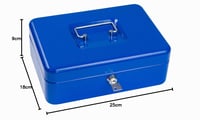 Casetă de bani Sax 25x18x9 cm, albastră, cu compartiment pentru monede - Cutie de valori pentru păstrarea numerarului 5