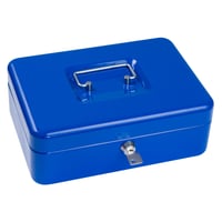 Casetă de bani Sax 25x18x9 cm, albastră, cu compartiment pentru monede - Cutie de valori pentru păstrarea numerarului 1