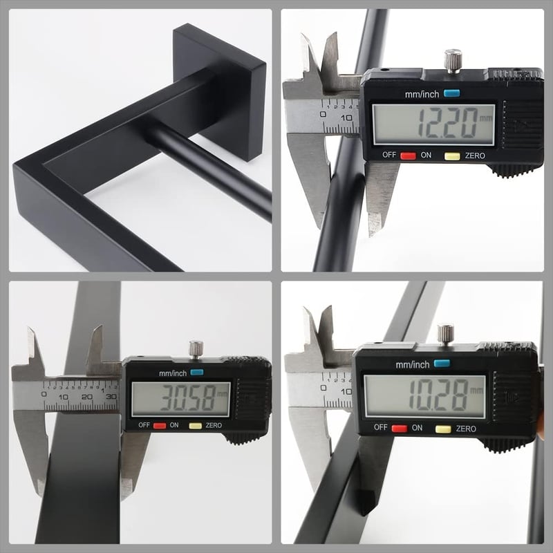 SAYAYO Dupla Törölközőtartó 60cm Falra Szerelhető Rozsdamentes Acél Matt Fekete - 60 cm, Black