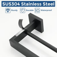 SAYAYO Dupla Törölközőtartó 60cm Falra Szerelhető Rozsdamentes Acél Matt Fekete - 60 cm, Black 3