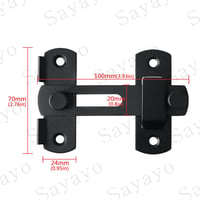 SAYAYO EMS9001-B Zăvor Ușă, Oțel Inoxidabil, pentru Uși de Interior și Exterior, Negru Mat 3