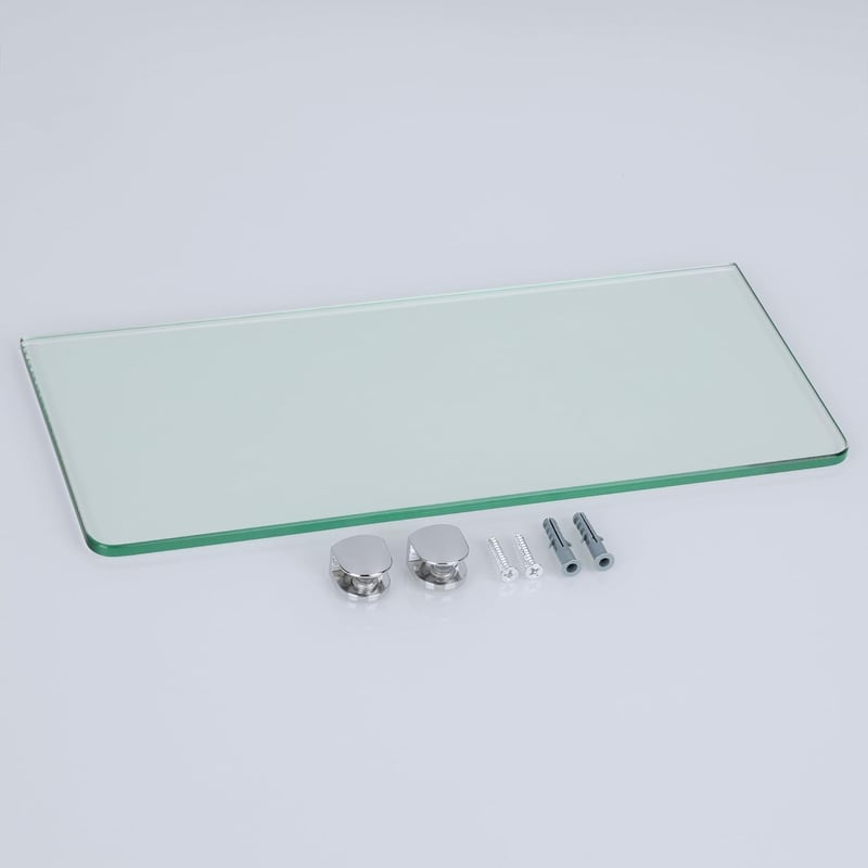 SAYAYO fürdőszobai üvegpolc 30 cm vastag 6 mm-es téglalap alakú polc - 30cm, Transparent