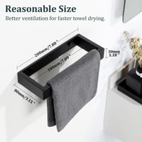 SAYAYO Törölközőtartó Falra Szerelhető Fekete 70 cm Rozsdamentes Acél Fürdőszobai Kéztörlő Tartó 4