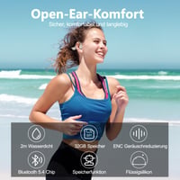 Sayrelances Bluetooth 5.4 slúchadlá s kostným vedením na plávanie, vodotesnosť IPX8, 32 GB MP3 režim, športové slúchadlá s otvorenou konštrukciou, broskyňová farba 6