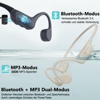 Sayrelances Bluetooth 5.4 slúchadlá s kostným vedením na plávanie, vodotesnosť IPX8, 32 GB MP3 režim, športové slúchadlá s otvorenou konštrukciou, broskyňová farba 5