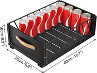 SAYZH Teleszkópos Fiók Szekrénybe - Kihúzható Konyhai Szervező 40x25 cm - Öntapadós Tárolórendszer Fúrás Nélkül - Fekete Konyhai Rendszerező 8