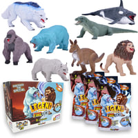 #sbabam Legend of Animals Fire vs Ice Naťahovacie zvieratká Funny Box 3 ks figúrok Gorila, Kosatka, Lev, Medveď detská hračka 1