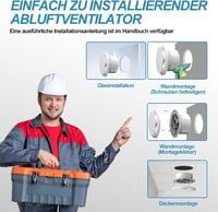 SBONNI 100mm Csendes Fürdőszobai Ventilátor 130 m³/h Erős Szellőztetés 6
