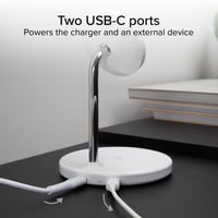 Bezdrôtová nabíjacia stanica SBS 2 v 1, 15W rýchlonabíjanie, MagSafe, magnetické nabíjanie smartfónu 15W a slúchadiel 5W, systém ADS, biela 7