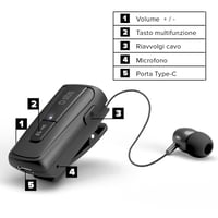 Bluetooth slúchadlá SBS s klipom a zaťahovacím káblom - použité — chýba gumička na slúchadle a nabíjací kábel (stav: viď 2. obrázok) 5