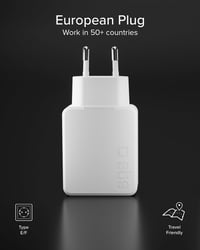 Încărcător SBS Extra Slim GaN 65W cu conector USB-C, tehnologie GaN 8