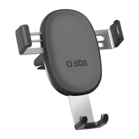 SBS Gravity držiak na telefón do auta s automatickým zatváraním do vetracej mriežky, ovládanie jednou rukou, pre iPhone, Samsung, Xiaomi, Oppo, čierna/strieborná 3