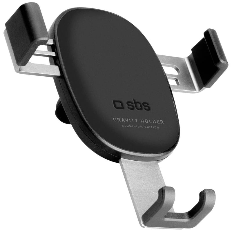 SBS Gravity držiak na telefón do auta s automatickým zatváraním do vetracej mriežky, ovládanie jednou rukou, pre iPhone, Samsung, Xiaomi, Oppo, čierna/strieborná