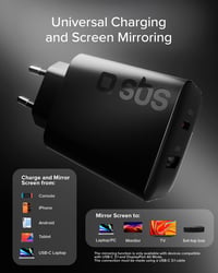 Dokovacia stanica SBS HDMI, 65W USB-C sieťový adaptér s priechodným HDMI, rýchle nabíjanie PD 3.0 PPS, pre Switch, Steam Deck, ROG, tablet, notebook 3