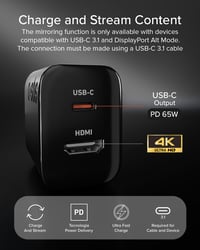 Dokovacia stanica SBS HDMI, 65W USB-C sieťový adaptér s priechodným HDMI, rýchle nabíjanie PD 3.0 PPS, pre Switch, Steam Deck, ROG, tablet, notebook 4