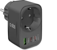 SBS Multi-aljzat elosztó USB-C és USB-A, Schuko átalakító 3500W, 30W gyorstöltés - PD 30W 1