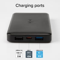 Prenosná nabíjačka SBS PowerBank 10K Slim 10000mAh s rýchlym nabíjaním, Intelligent Charge (IC), konektormi USB-C a 2x USB-A, čierna 2