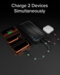 Baterie externă solară SBS 10000 mAh cu încărcare rapidă, conector USB-C și 2x USB-A, acumulator portabil compact pentru călătorii, negru 9