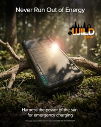 Baterie externă solară SBS 10000 mAh cu încărcare rapidă, conector USB-C și 2x USB-A, acumulator portabil compact pentru călătorii, negru 2