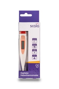 Digitálny teplomer Scala SC 17 – Vodotesný teplomer so zvukovou signalizáciou a pamäťovou funkciou – 60 s doba merania – Pevný hrot – Červený – 1 ks 3