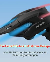 Cască de ciclism MTB Scavin cu cozoroc detașabil, certificată NTA8776 CE CPSC, compatibilă cu biciclete electrice, închidere magnetică, negru, mărimea M (54-58 cm) 8