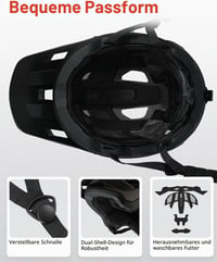 Cască de ciclism MTB Scavin cu cozoroc detașabil, certificată NTA8776 CE CPSC, compatibilă cu biciclete electrice, închidere magnetică, negru, mărimea M (54-58 cm) 5