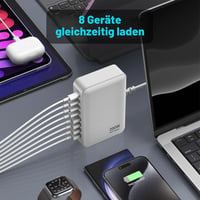 sccvee 220W GaN USB-C Nabíjacia stanica 6-portová – 4x USB-C + 2x USB-A – Rýchlonabíjačka pre MacBook Air, iPad, iPhone 15/16, Samsung, Pixel, notebooky 3