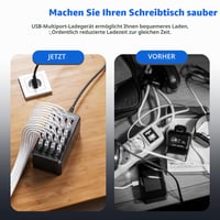 USB nabíjacia stanica sccvee, 20 portov, 100 W/20 A, stolová viacportová nabíjačka pre iPhone 14/15/16, Samsung Galaxy S23/S24/S25, Google Pixel, tablety a USB zariadenia 3