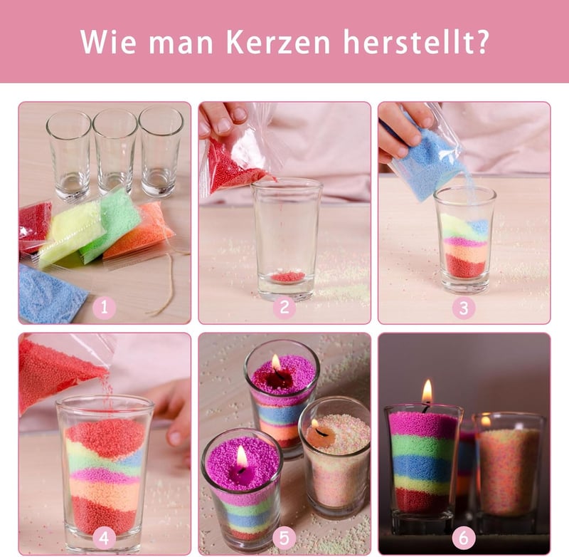 Scentoria Gyertya Készítő Szett 17 Kanóccal, 15 Szín, 450g Paraffinviasz - 15 colours 450 g candle sand with wick