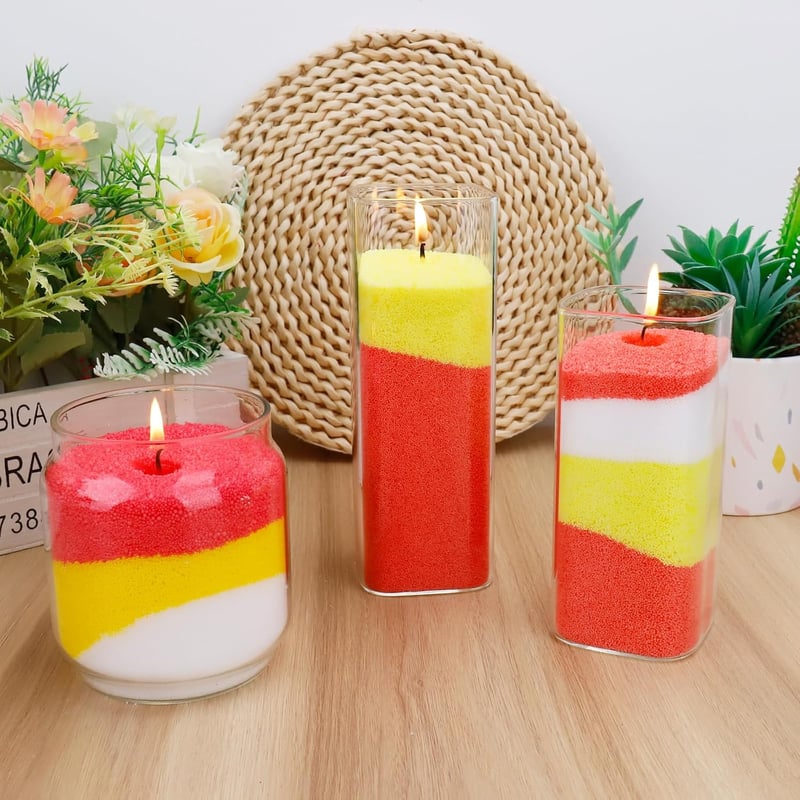 Scentoria Gyertya Készítő Szett 17 Kanóccal, 15 Szín, 450g Paraffinviasz - 15 colours 450 g candle sand with wick