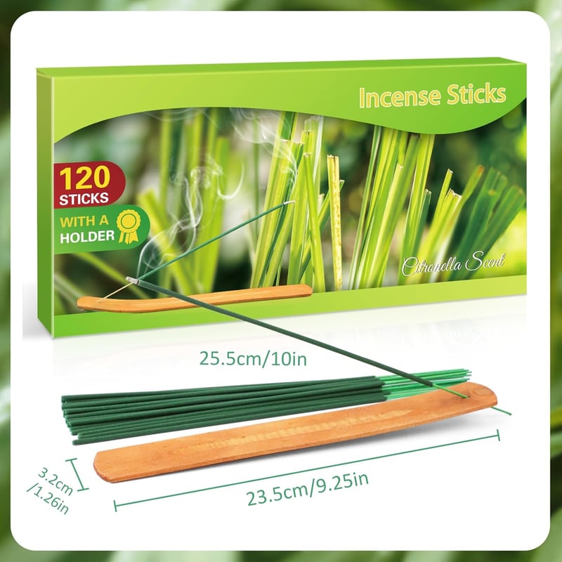 Scentorini Füstölő Pálcika Szett 120db - Citronella, Levendula, Vanília, Amber Musk