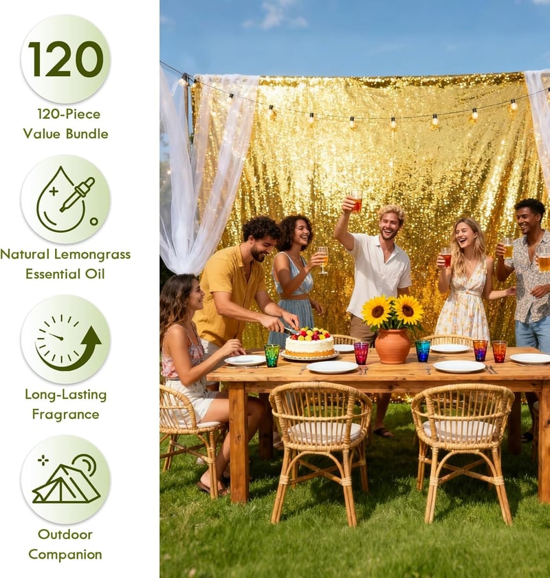 Scentorini Füstölő Pálcika Szett 120db - Citronella, Levendula, Vanília, Amber Musk