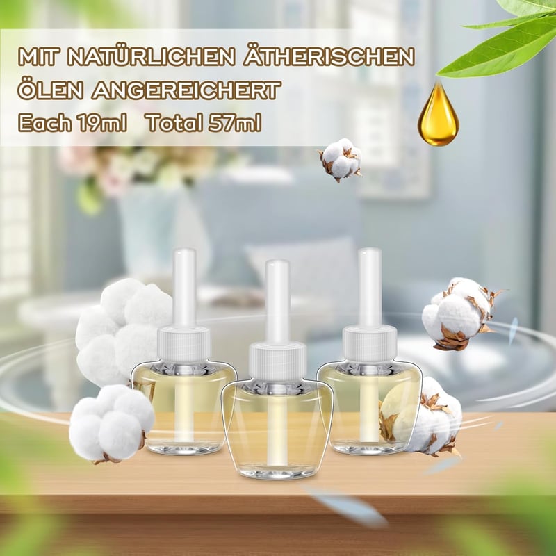 SCENTORINI Illatpálca Utántöltő 3x19ml Pamut Illat Air Wick Glade Kompatibilis