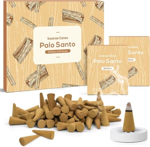 Vonné kužele Scentorini Palo Santo so stojanom - 120 ks