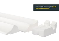 Schellenberg 39048 Set rulou aplicabil pentru fereastră, sistem Mini, PVC, 100x50 cm, alb/gri, ajustabil pe înălțime și lățime, cu izolație EPS 4