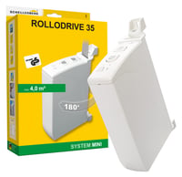 Elektrický navíjač pásov Schellenberg RolloDrive 35, montáž na omietku, šírka pásu 14 – 15 mm, ťažná sila 12 kg, časovač, detekcia prekážok, biely 1