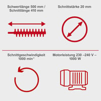 Scheppach ETHT1000 elektromos sövényvágó 1000W, 500mm vágási hossz, forgatható fej 2