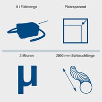 Aspirator industrial 3in1 Scheppach HD2P 1250W - Debit de aer 120m³/h, rezervor 5L, vacuum 2000Pa, furtun 40/2000mm, cu 3 duze 3