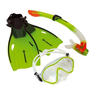 Schildkröt Bermuda dječji set za ronjenje 3-dijelni - maska, disalica, peraje - veličina L-XL 33-38 (EU), zeleni