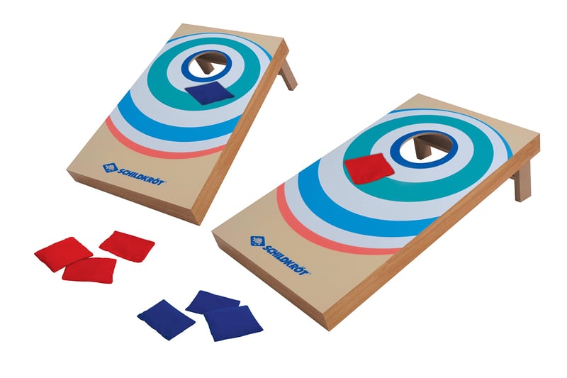 Schildkröt Cornhole FSC MDF fa dobójáték szett – 2 tábla (52x30x14 cm) és 8 homokzsák – kerti és szabadtéri szórakozás